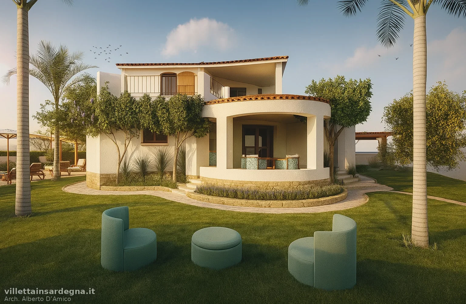 Rendering di una possibile reinterpretazione del fronte della casa